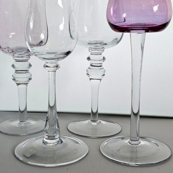 vtg assorted crystal candle holders lot/4 votive glass holders wedding decor tab - Picture 4 of 6